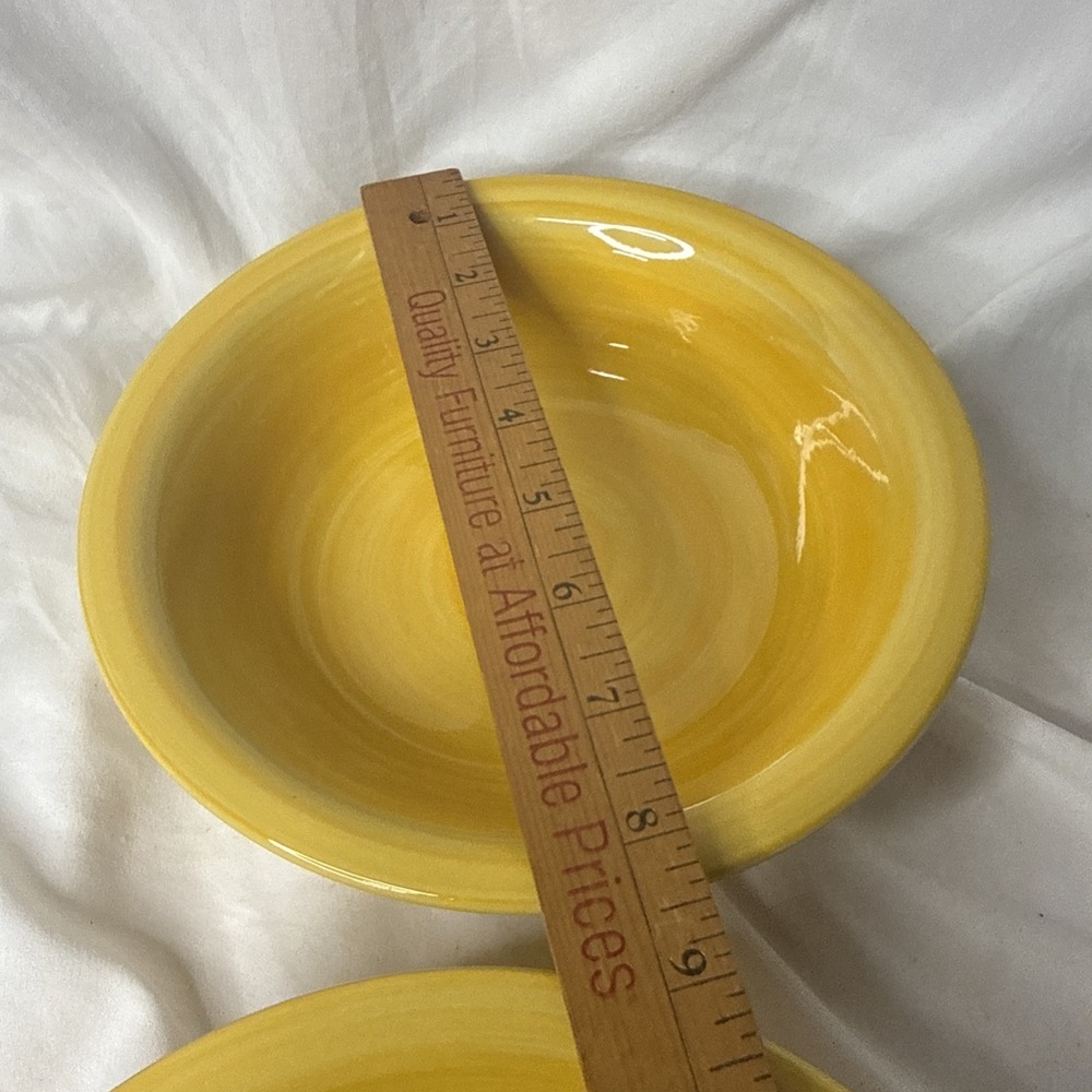 CITRUS GROVE Yellow Swirl Pasta Soup Cereal Bowl Hand Painted Ceramic 8.5" EUC 2 - Picture 3 of 4